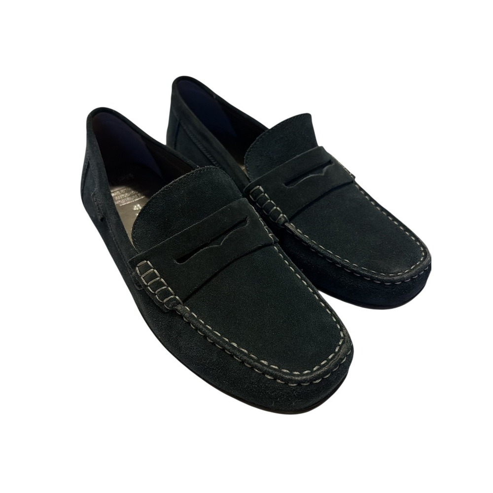 Geox NEW Black Suede Size 41 Penny Loafers Flats Slip Ons Drivers Mocassins